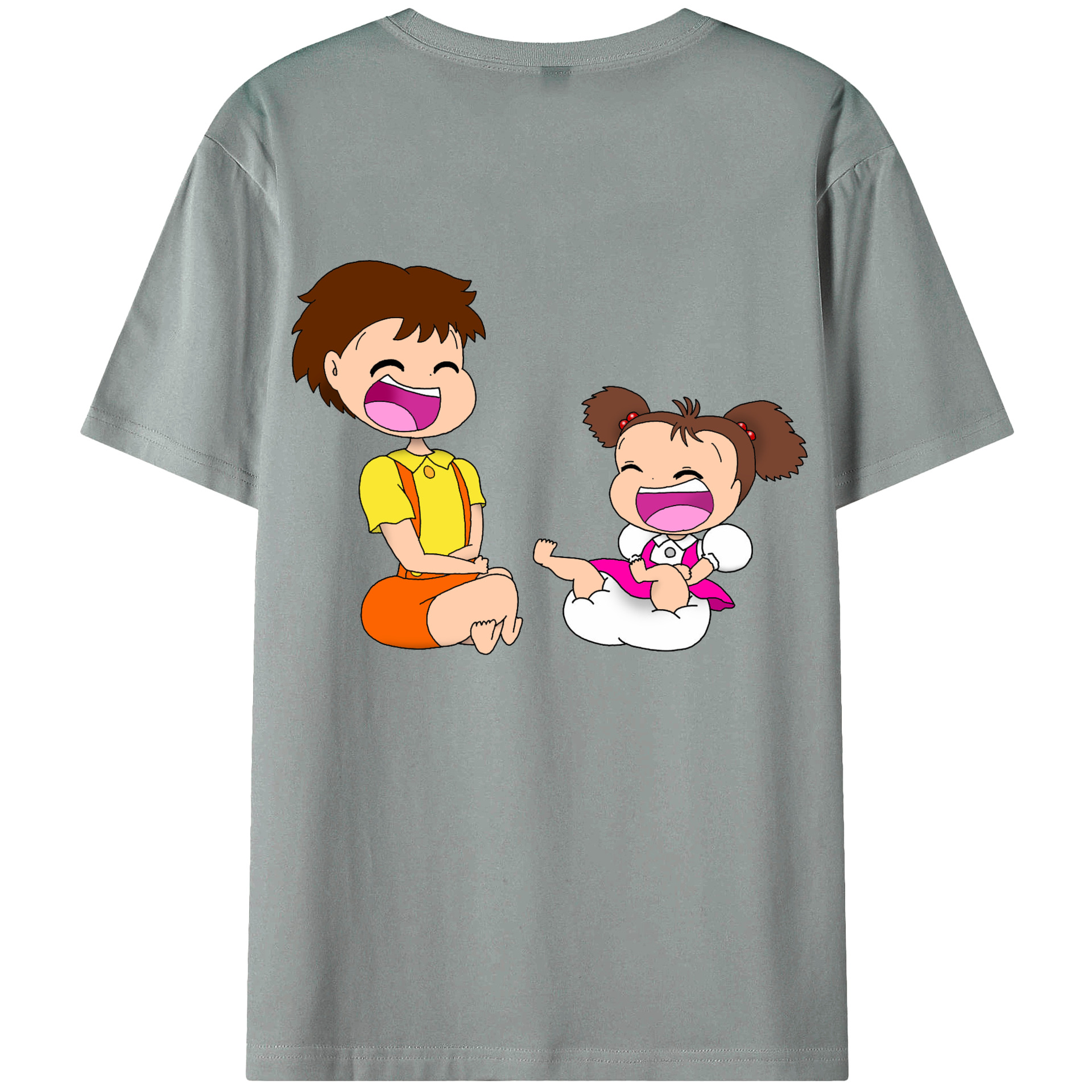 （画像用） となりのトトロ 草壁メイ 草壁サツキ My Neighbor Totoro Satsuki Kusakabe Mei Kusakabe 綿100％ メンズ半袖Tシャツ（バックプリント） 通気性